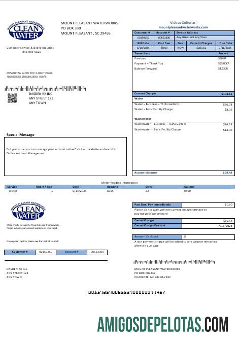 realista Modelo de conta de serviços públicos de água limpa dos EUA em formatos Word e PDF
